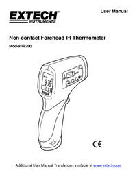 Thumbnail of document Manual - IR200 Extech (FLIR) Non-Contact IR Body & Forehead Thermometer